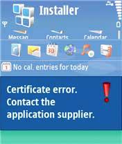 symbian expired certificate error